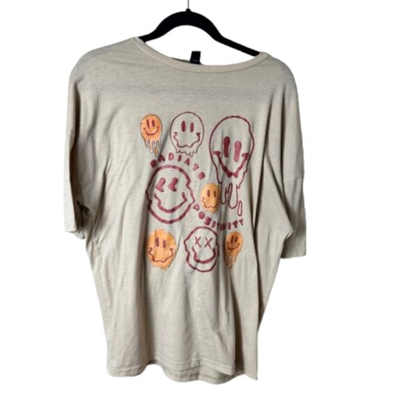 SHEIN Retro Vibe Smiley Face Graphic T Shirt Tee Size Large - Picture 1 of 9